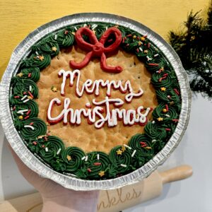 Christmas Chocolate Chip Cookie Cake