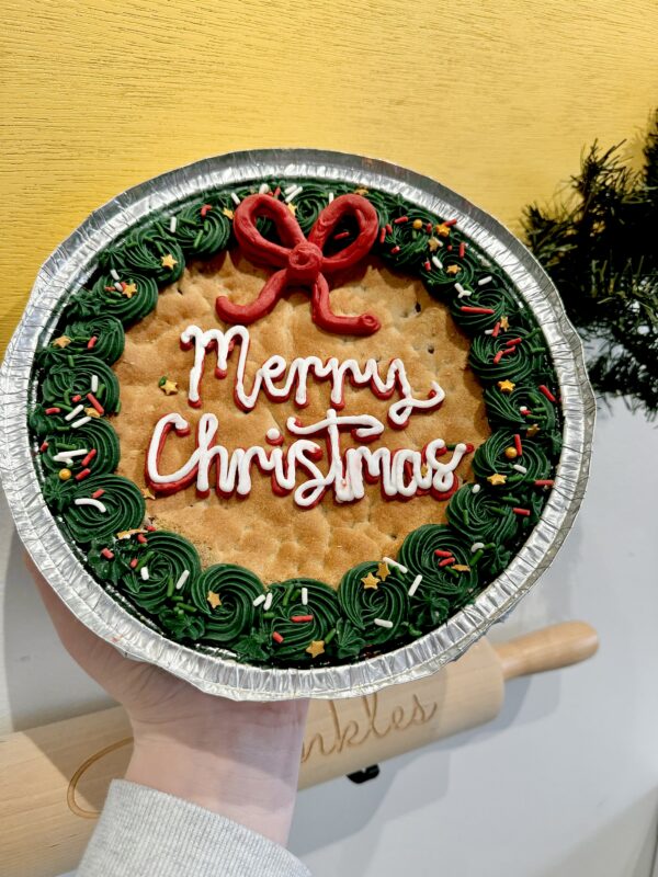 Christmas Chocolate Chip Cookie Cake