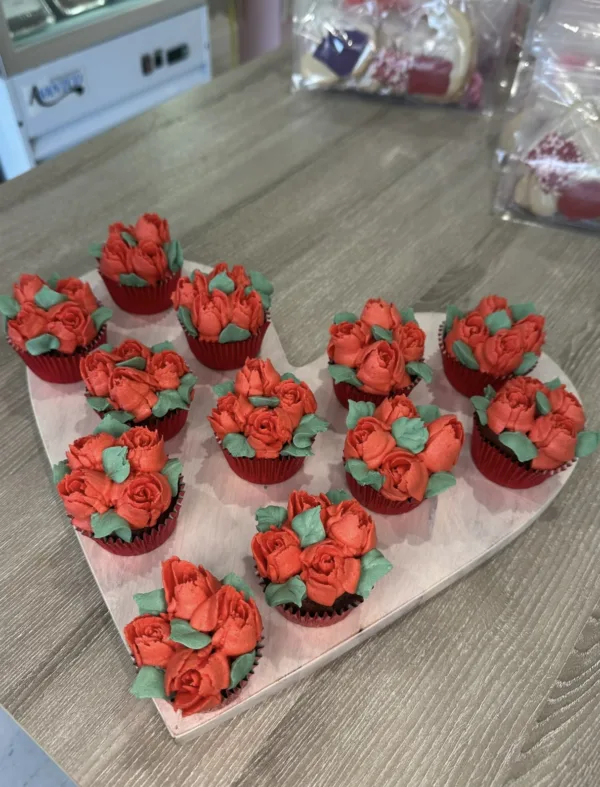 1 Dozen Red Rose Cupcakes