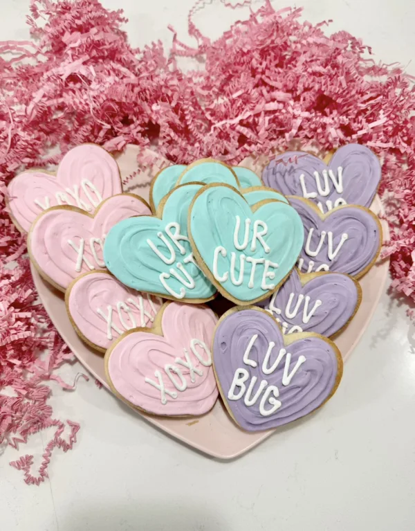 1 Dozen Conversation Heart Sugar Cookies